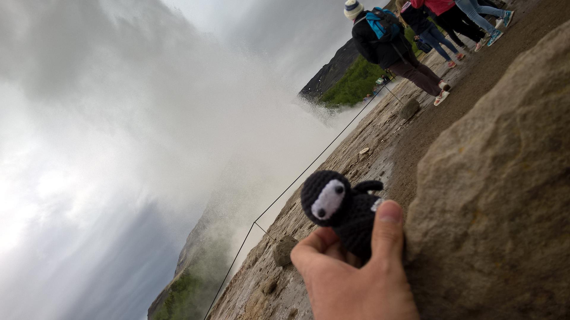 Actionshot am Geysir