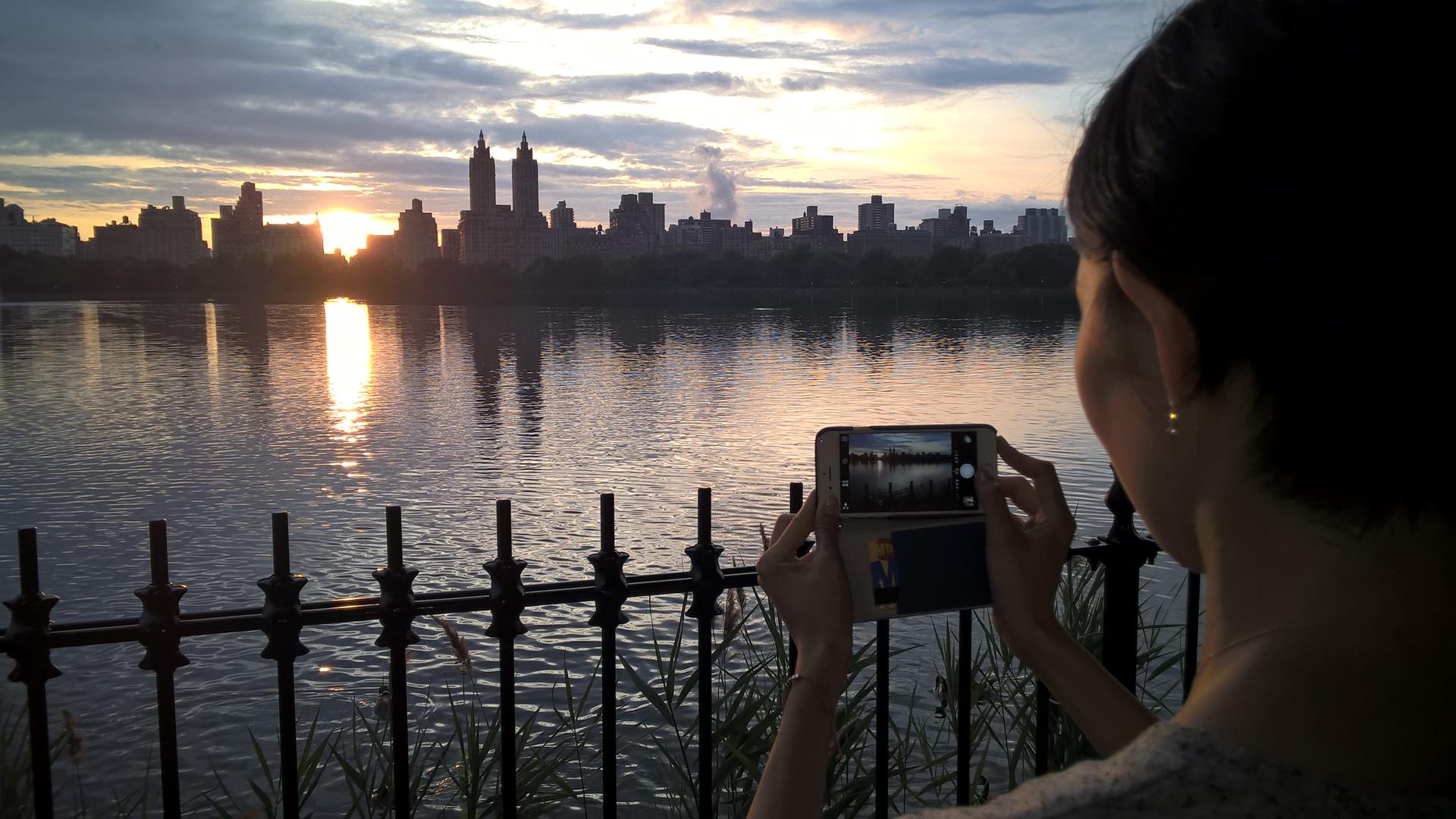 Super Abendstimmung: Im Central Park beim großen See