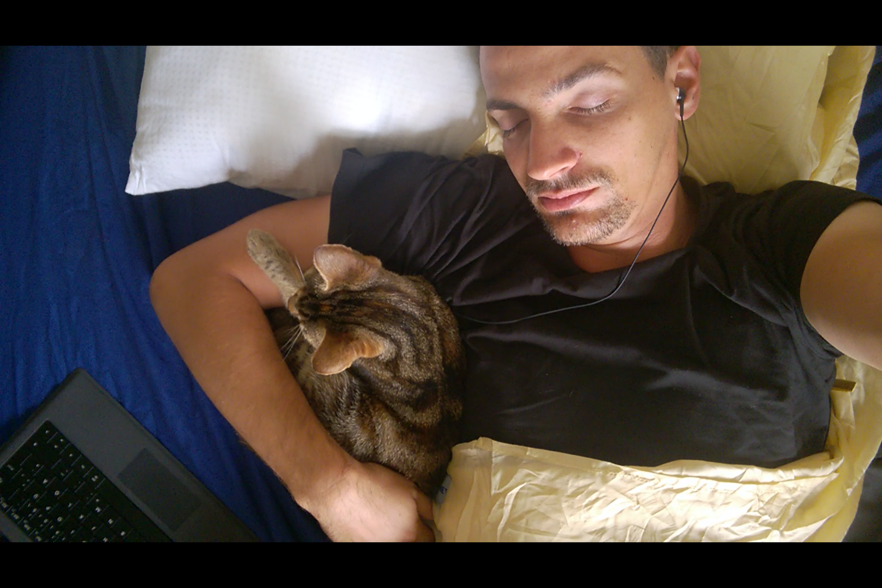 Meine Bettgefährtin für diese Nacht: Die Katze Snuggles