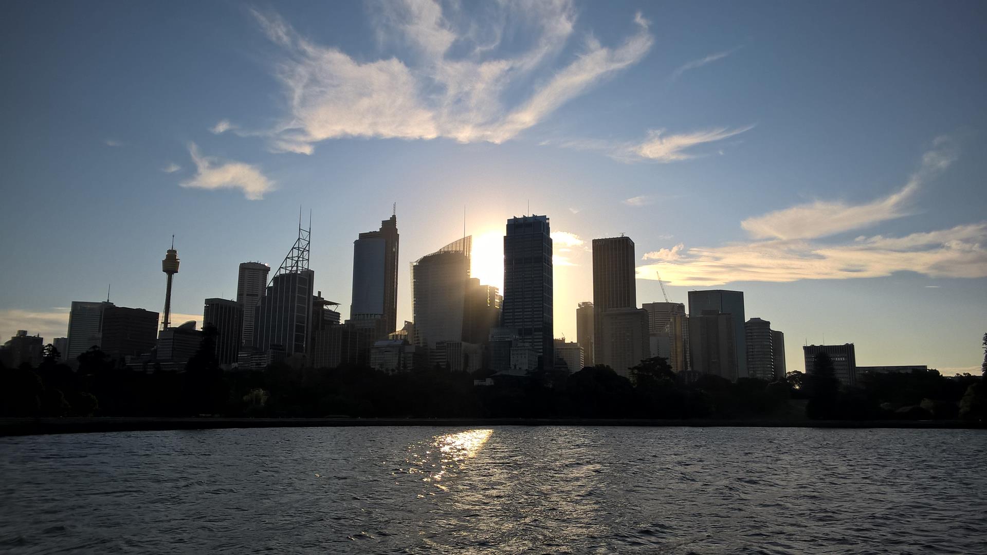 Sydney Skyline bei Sonnenuntergang