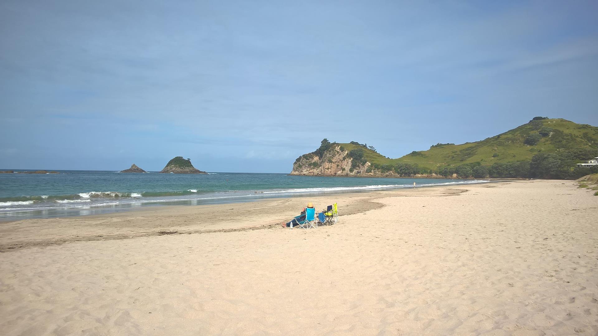 In Hahei am Strand machen wir es uns gemütlich