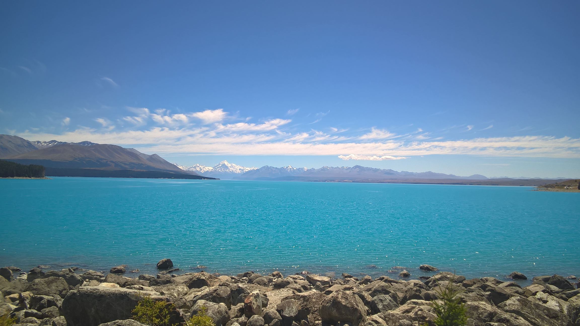 Lake Pukaki bietet einen tollen Blick auf Mount Cook...