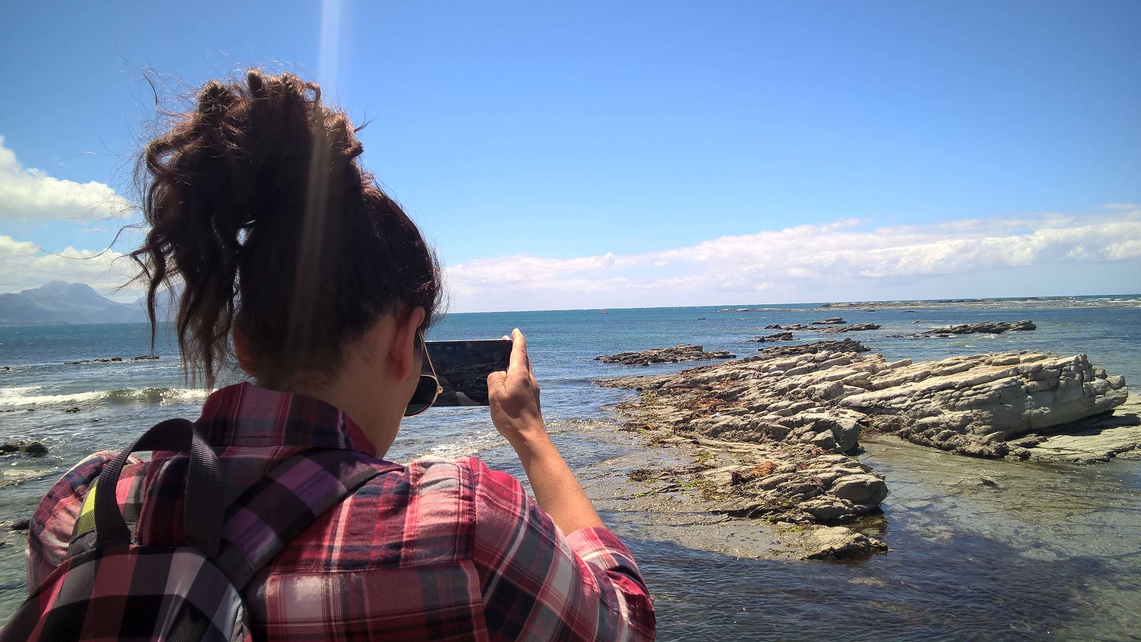 Beim Spaziergang entlang der Küste bei Kaikoura...